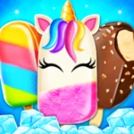 unicorn ice cream pop game android application logo